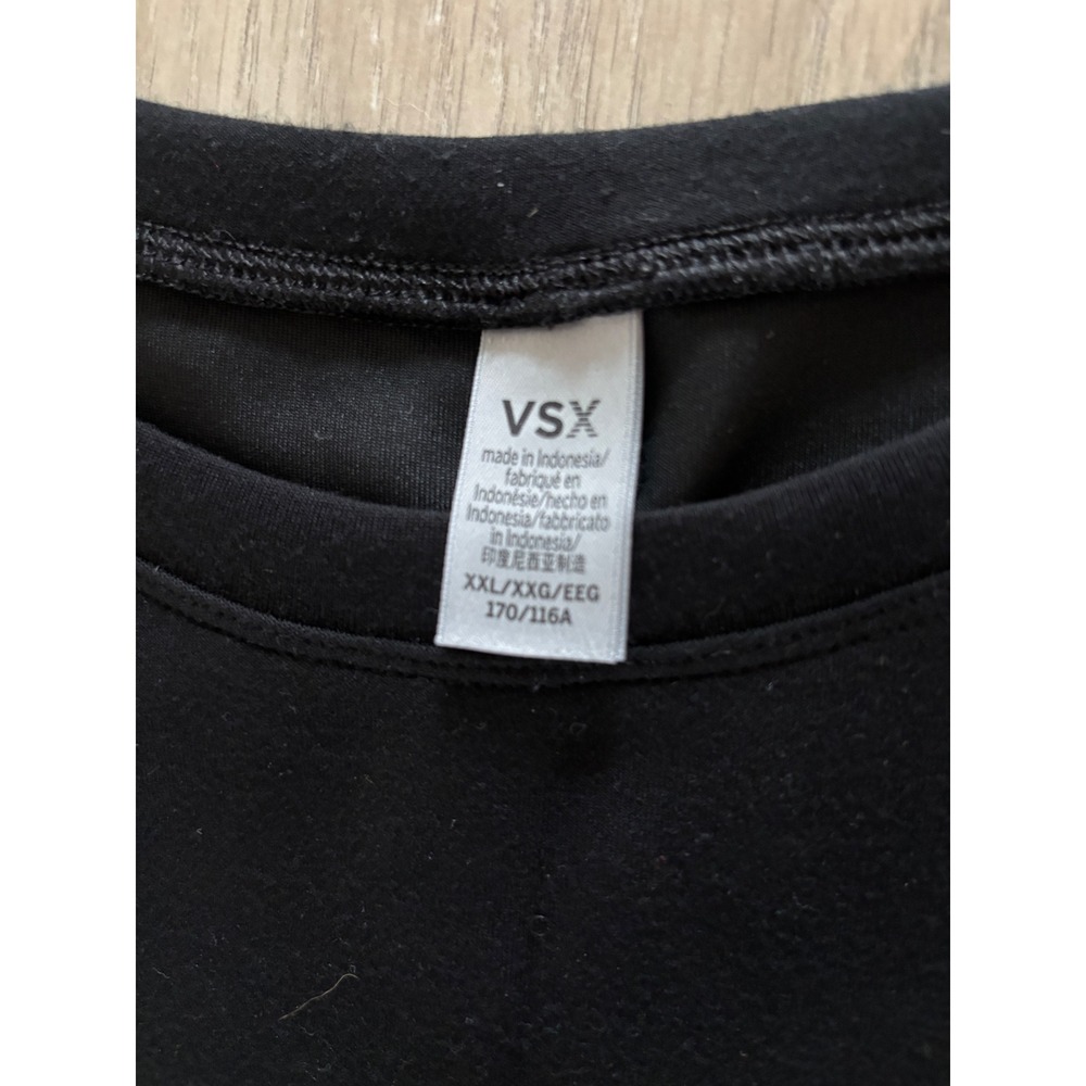 VSX Midi Dress Women XXL Black Ruched Side Slit Sleeveless Crew Neck Draped - Picture 2 of 6
